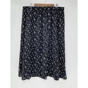 NWT Emery Rose Plus Size Elastic Waist Floral Print Flare Skirt Size 2XL Unlined